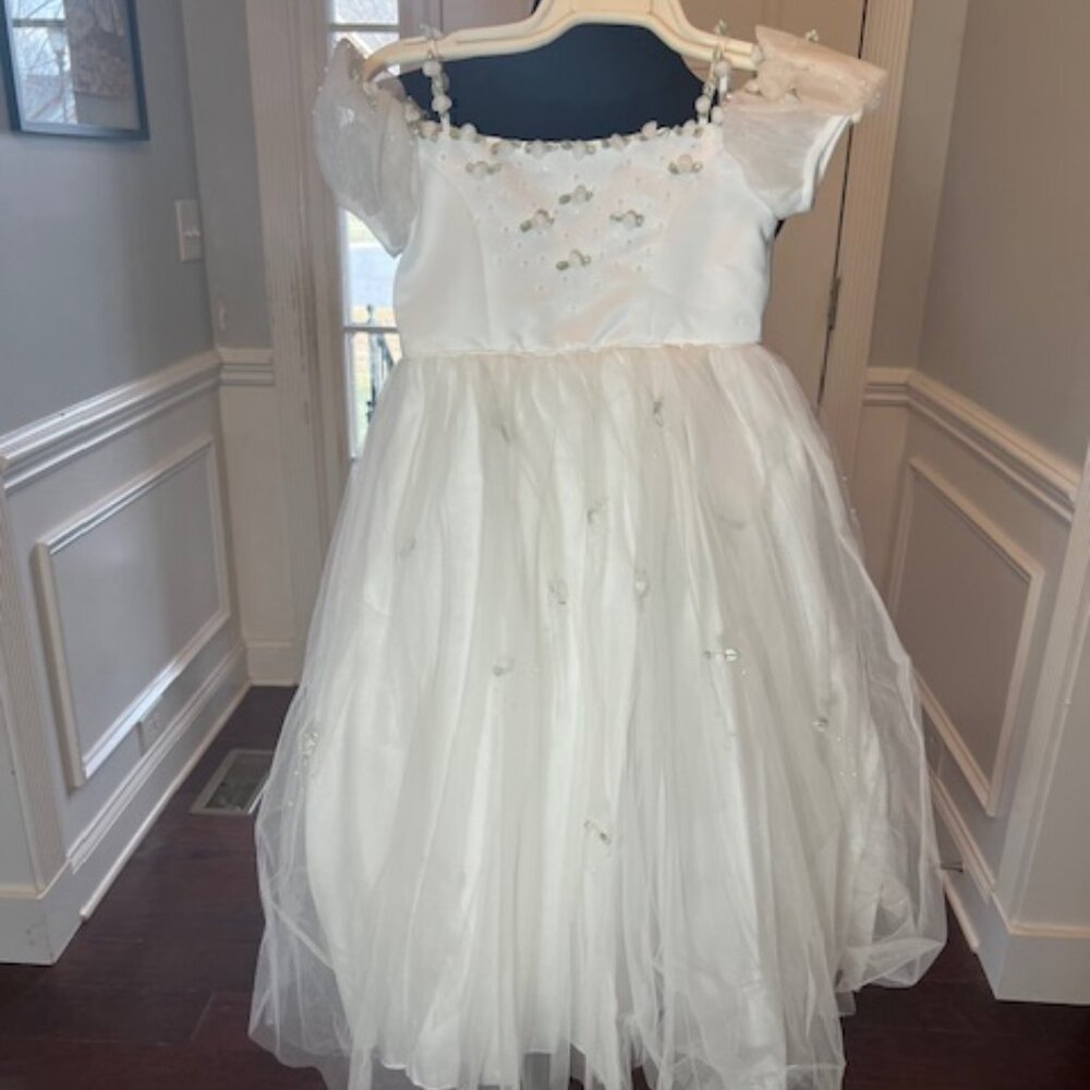 Elegant White Kids Formal Dress